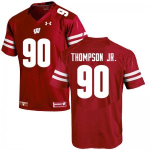 Men's Wisconsin Badgers NCAA #90 James Thompson Jr. Red Authentic Under Armour Stitched College Football Jersey TD31Q63UV